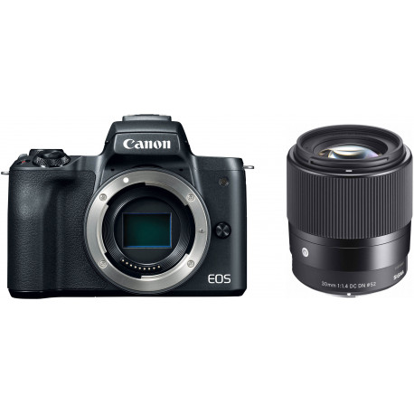 Canon EOS M50 + Sigma 30mm f/1.4, black