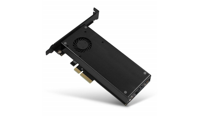 AXAGON PCEM2-DC PCI-E 3.0 4x - DUAL M.2 SSD (NVMe + SATA), dual voltage, up to 110mm SSD, fan + heat