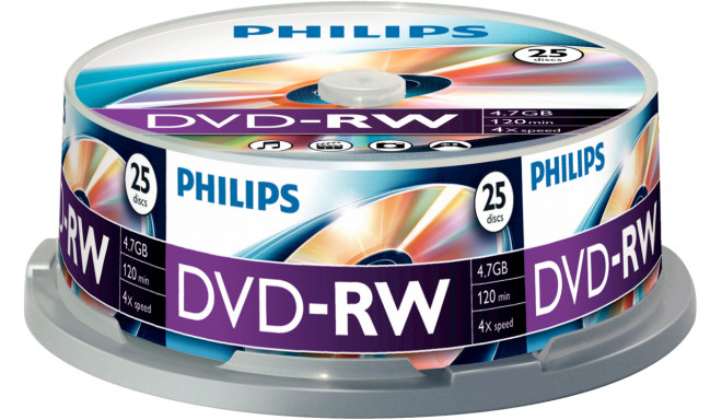 Philips DVD disc DVD-RW 4,7GB 4x SP 25pcs