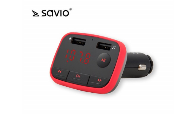 FM Transmitter SAVIO TR-10 Bluetooth, charger, hands free function, SD card slot, 2,4A