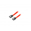 SATA DATA II (3GB/S) F/F CABLE 100CM METAL CLIPS RED LANBERG