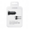 Autolaadija USB-C otsikuga (adapter 2A/18W + USB-kaabel 1.5m), kiirlaadimine, must, Samsung