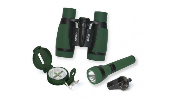 Binokkel Carson HU-401 Adventure pack - komplekt taskulambi- kompassiga, vilega