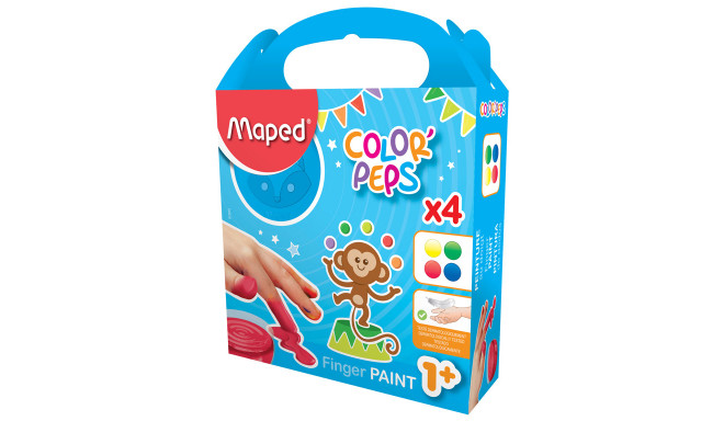 Näpuvärvid Maped ColorPeps 4 värvi x80g, alates 1. eluaastast