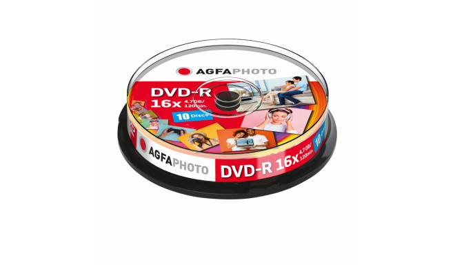 AgfaPhoto DVD-R 4,7GB 16x Speed Cakebox 10tk
