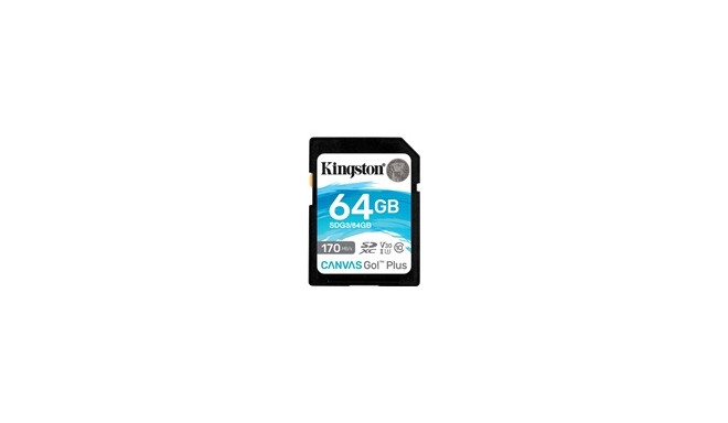 KINGSTON 64GB SDXC Canvas Go Plus 170R C10 UHS-I U3 V30