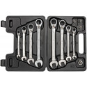 Gedore Red ring ratchet open ended spanner set, 12 parts, wrenches (chrome, SW 8 - 19mm)
