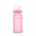 EVERYDAY BABY stikla pudelīte ar salmiņu 240ml 6m+ Rose Pink 10384