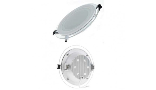 Built in LED panel Glass 12W 960Lm 3000K Roun