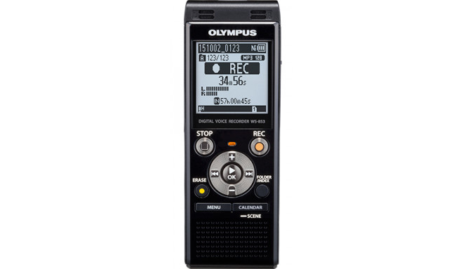 Digidiktofon Olympus WS-853 black 8GB 1,43`LCD microSDHC, MP3 2xAAA Ni-MH akud, 2YW, USB-laadimine, 