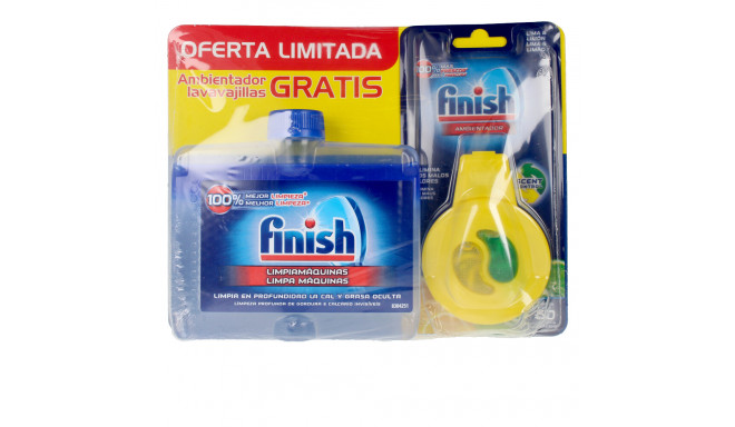 FINISH limpiamáquinas 250 ml + ambientador lavavajillas 2 u