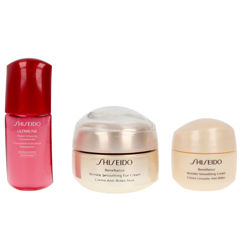 Shiseido wrinkle smoothing. Набор шисейдо Бенефианс. Shiseido Benefiance Eye Cream. Shiseido Benefiance Wrinkle Smoothing Eye. Shiseido Wrinkle Smoothing Cream.