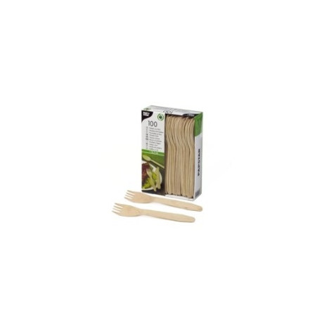 Kahvel PAP STAR, puidust, 16,5cm, 100tk/pk