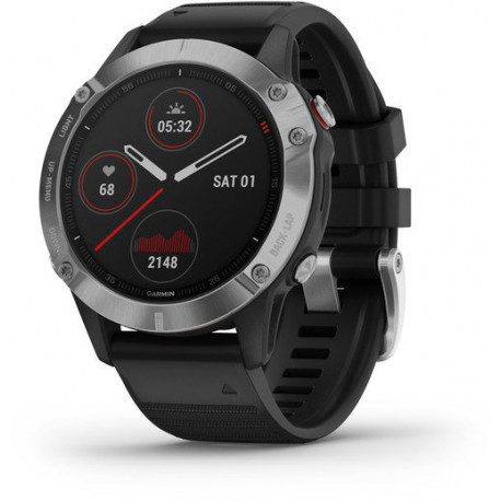 Garmin Fenix 6 Solar, серебристый/черный