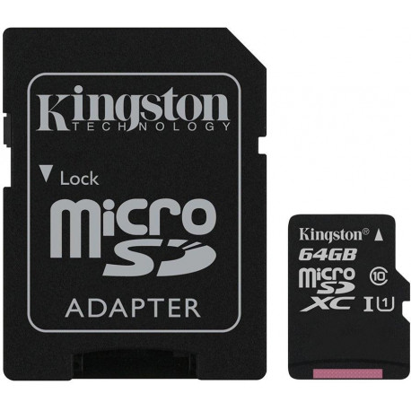 Kingston memory card microSDXC 64GB Canvas Select Plus + adapter
