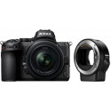 Nikon Z5 + Nikkor Z 24-50mm f/4-6.3 + objektiivi adapter FTZ