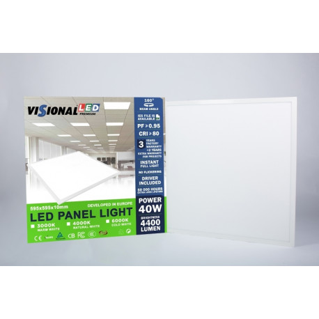 LED Panel 40W 60x60cm 4000K 4400Lm