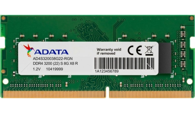 Adata RAM DDR4 8GB 3200 CL 22 Single Premier Retail (AD4S320038G22-RGN)