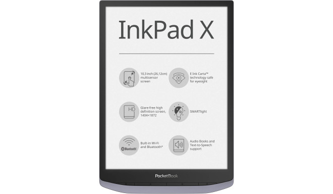PocketBook InkPad X, metallic grey