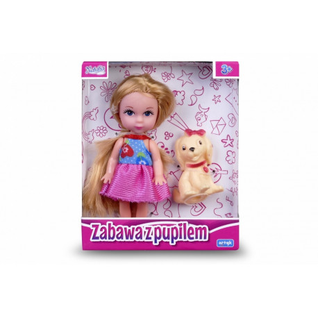 Artyk doll Natalia Dziewczynka z pieskiem 8cm