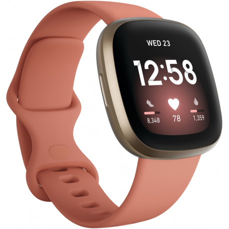 Fitbit Versa 3, pink clay/soft gold aluminium