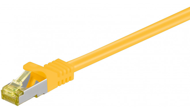 RJ45 Patch Cord CAT 6A S/FTP (PiMF), 500 MHz, with CAT 7 Raw Cable, yellow