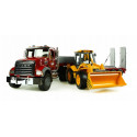 Bruder MACK Granite Low loader truck with JCB 4