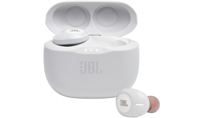 JBL juhtmevabad kõrvaklapid + mikrofon Tune 125, valge