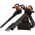 BLACK + DECKER 3-in-1 electric leaf vacuum BEBLV301-QS, leaf vacuum / leaf blower (black / orange, 3