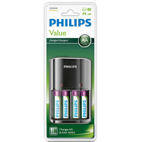 Philips charger AA/AAA + 4x AA 2100mAh (opened package)