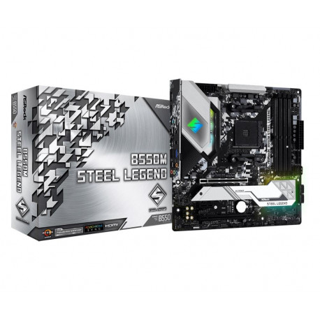ASRock emaplaat AMD B550 SAM4 MATX/B550M Steel Legend