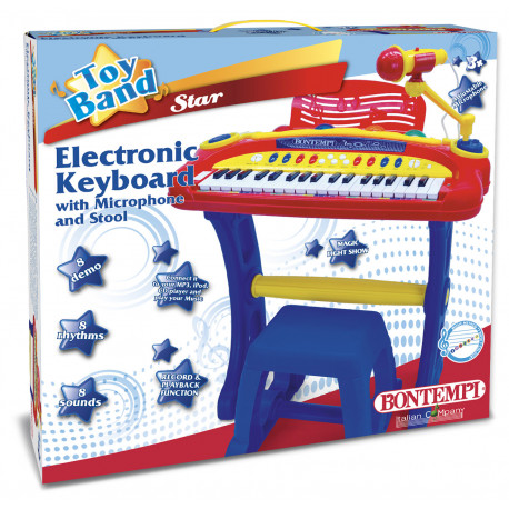 BONTEMPI 37 key electronic keyboard with microphone, 13 3442