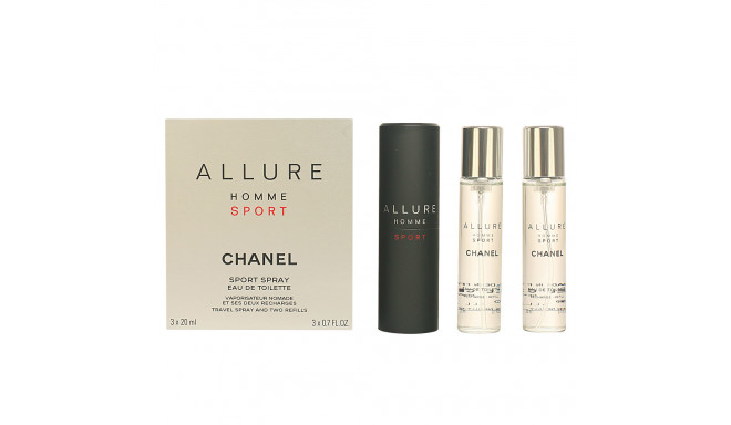 CHANEL ALLURE HOMME SPORT eau de toilette vaporizador de viaje y 2 recargas 3 x 20 ml