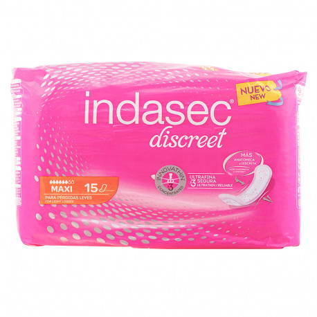 INDASEC DISCREET compresa incontinencia maxi 15 u