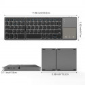 RoGer Bluetooth Keyboard with Touchpad Foldable black