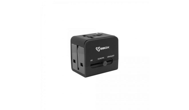 Sbox TA-23 Universal Travel Adapter with Dual USB Charger