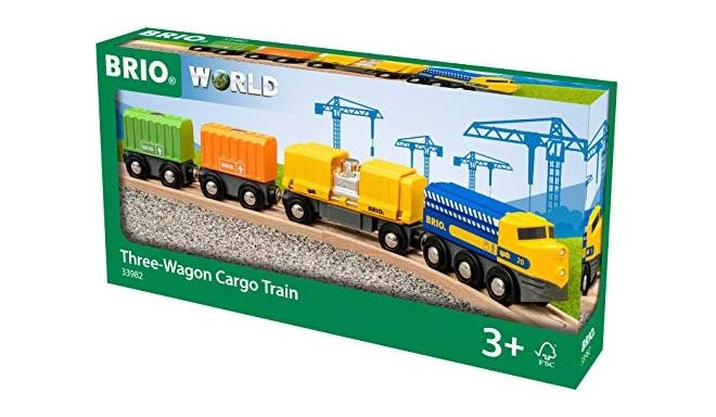 BRIO mängurong Freight Train with Three Wagons (63398200)