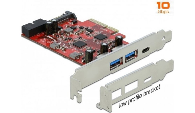 DeLOCK PCIe x4> 1x USB-C / 2xUSB-A / 1xUSB3.0