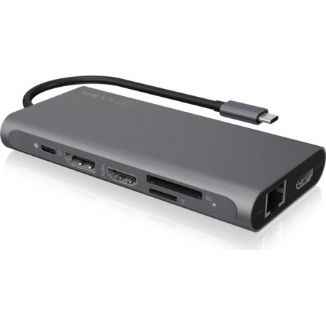 ICY BOX IB-DK4050-CPD USB 3.2 Gen 1 (3.1 Gen 1) Type-C 5000 Mbit/s Anthracite, Docking station