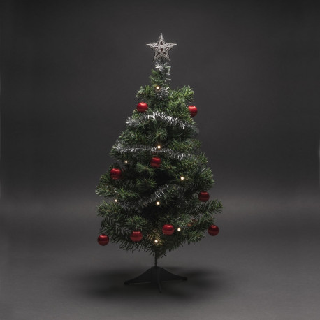 Jõulukuusk/kunstkuusk ehete ja 10ww LED tulega, K-58cm, L-33cm