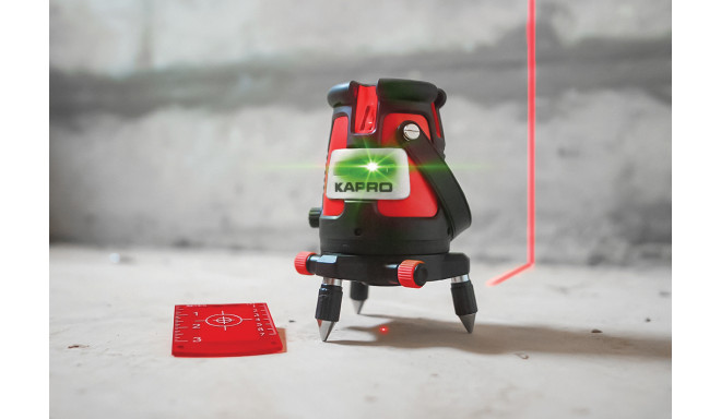 Laserlood Kapro 875RG hübriidlaser, 5 kiirt: 1 roheline, 4 punast