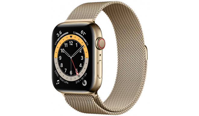 Apple Watch 6 GPS + Cellular 44mm Stainless Steel Milanese Loop, gold (M09G3EL/A)