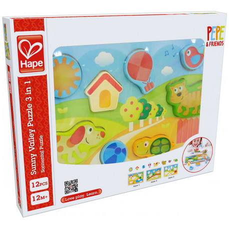 Hape puzzle Sunny Valley 3in1 E1601A