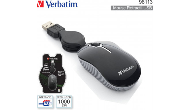 Verbatim hiir Mini Travel Commuter, must (98113)