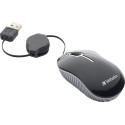 VERBATIM MOUSE MINI TRAVEL RETRACT. CABLE COMMUTER SERIES BLACK 98113