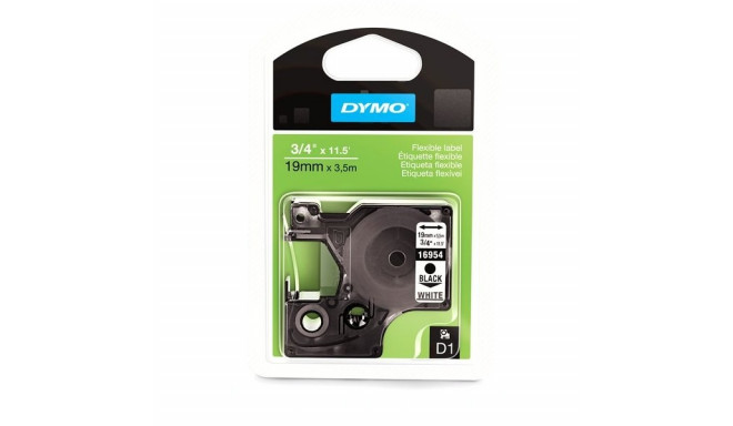 DYMO D1 lint polüester 19 mm x 5,5 m / must valgel (16960 / S0718070)