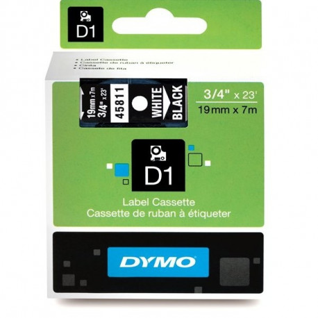 DYMO D1 lint 19 mm x 7 m / valge mustal (45811 / S0720910)