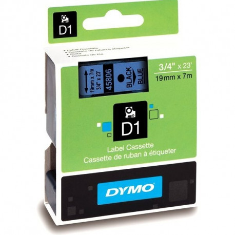 DYMO D1 Juostelė 19mm x7m / juodas ant mėlynos (45806 / S0720860)
