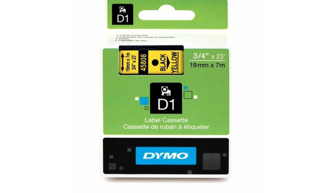 DYMO D1 lente 19 mm x 7 m / melna uz dzeltena (45808 / S0720880)