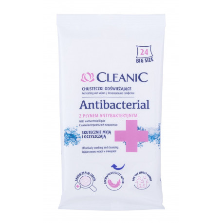 Cleanic Antibacterial Refreshing Wet Wipes (24ml)